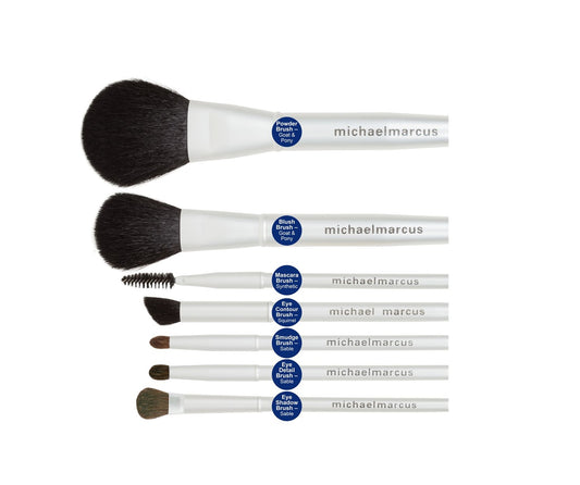 7 Piece Kit Including Powder, Eyeshadow, Smudge, Eye Contour, Blush, Eye Detail & Mascara Brushe